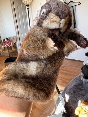 Plush Brown Bunny Hand Puppet - Soft Stuffed Animal